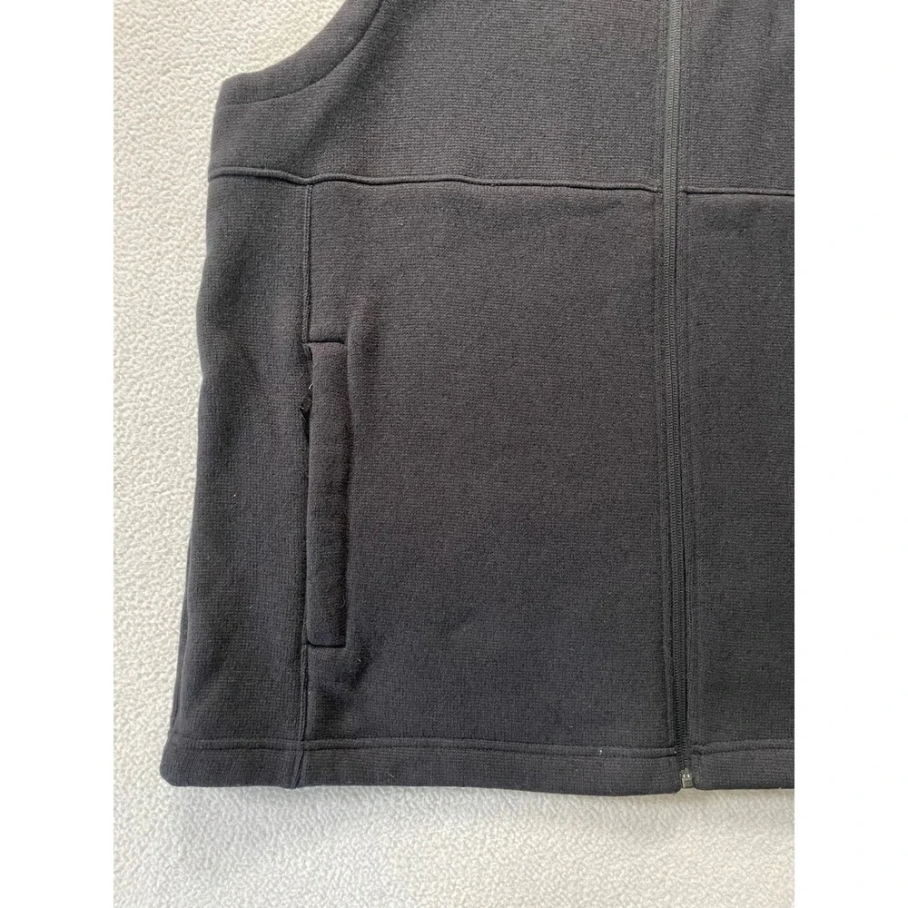 The North Face Mens XL Vest Black Circular Design‎ Fleece Full Zip